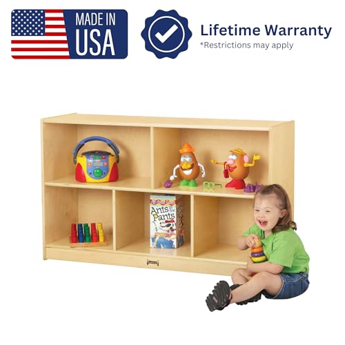 Jonti-Craft Low Single Mobile Storage Unit Shelves Yellow
