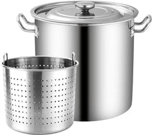 NIKAIDD 27Qt/45Qt/63Qt Turkey Deep Fryer Pot Outdoor Boiler Crawfish Pot Boiling Stainless Steel Stockpot Soup Pot with Strainer Basket and Lid for Outdoor Cooking and Home / 27,63Qt (45Qt)