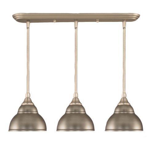 Toltec Lighting 25-BN-427 Multi Light Mini-Pendant Brushed Nickel Finish with Double Bubble Metal Shade, 6-Inch