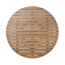 Escondido Outdoor Patio Round Dining Table in Light Eucalyptus Wood