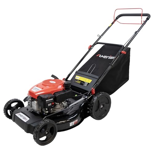 AMERISUN Self Propelled Gas Lawn Mower, 21" with 170cc 4-Cycle OHV Engine 3-in-1 RWD Self-Propelled Lawn Mower (AV8621S1)