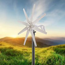 Wind Turbine Generator Kit, 8 Blades 5000W Solar Wind Power Generator 12V 24V 48V Windmill Generator with Wind Controller for Cabins Or Home(White),48v