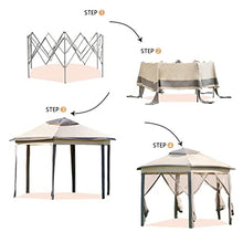13’x 13' Gazebo Patio, Pops Up with Roller Bag, Outdoor Canopy Tent Folding for Parties Garden Backyard