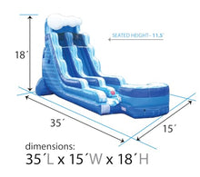 TentandTable 18FT Commercial Inflatable Water Slide & Blower, Blue Wave