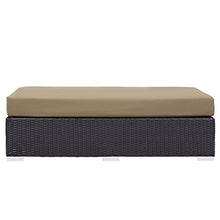 Modern Contemporary Urban Design Outdoor Patio Balcony Rectangle Ottoman, Brown, Rattan