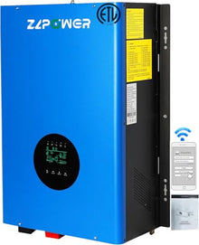 ZLPOWER UL1741 48V Inverter 12KW Solar Off Grid 110/220Vac Low Frequency DC 48V AC Input 240V AC Output 120V/240V Split Phase Pure Sine Wave Converter with 2x80A MPPT Charger Controller 12000W