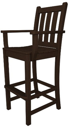 POLYWOOD® Traditional Garden Bar Arm Chair in Mahogany