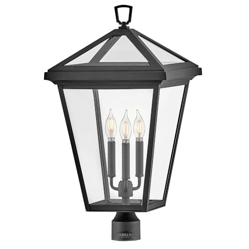 Hinkley Alford Place Grande Outdoor Post Mount Lantern, Museum Black Finish