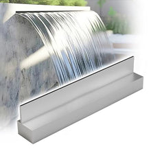 Flush Mount Overflow Water Fountain for Residential Commercial Aquarium Scenic Area Hote, Small/Large Outdoor Pond Waterfall Feature Accessories, Stainless Steel Water Flow Decor Platform