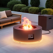 Dineli 30" Round Propane Fire Pit Table Firepit Table for Outside Patio
