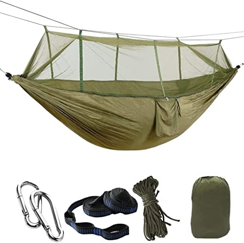 DULASP Camping Hammock Mosquito Net Pop-Up Light Portable Outdoor Parachute Hammocks Swing