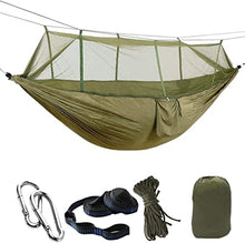 DULASP Camping Hammock Mosquito Net Pop-Up Light Portable Outdoor Parachute Hammocks Swing