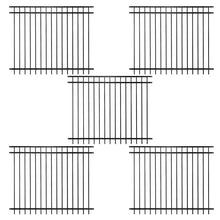 Fencer Wire Heavy Duty Flat Top Fence Barrier Panel 5FT x 6FT Black, Pack of 5