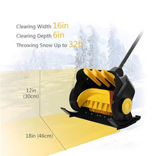 Electric Snow Shovel with Double Handle, Brushless Snow Blower, Battery Powered Snow Thrower, Adjustable Throwing Angle, Ideal for Driveway and Snow Removal(One Batteries)