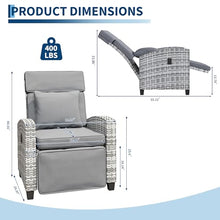 Garvee Reclining Patio Chairs with Adjustable Backrest & Footrest