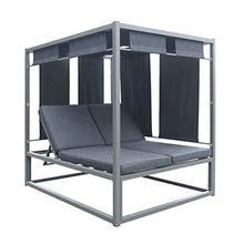 Christopher Knight Home Amos Outdoor Aluminum Daybed with Canopy Dark Grey/Grey Frame