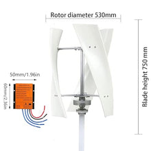 400W 12V 24V Wind Turbine Generator Kit 3 Blades with MPPT Charging Controller Horizontal Wind Power Portable Low Noise Suitable for Patio Outdoor,12V