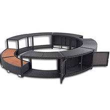 Black Poly Rattan Hot Tub Surround with Adjustable Height and Built-in Storage for Outdoor Privacy and Modern Style