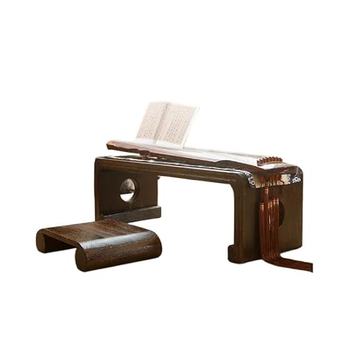 HASMI Living Room Table Console Table Guqin Piano Wood Ancient Furniture Four Long Space Guest Table Low Floor Oriental Tea Table Outdoor Side Table (Size : Table and Stool)