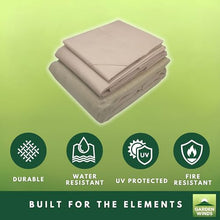 Garden Winds Reinforced RipLock 350 Replacement Canopy Top and Netting Set Compatible with EG Wicker 10’ x 10’ Gazebo Model GF-16S097B - Beige