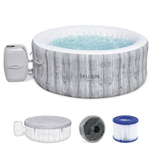 Bestway 2-4 Person SaluSpa Fiji Signature AirJet Inflatable Hot Tub Spa, 71" x 26" Round Portable Spa with 120 Soothing Jets and Insulated Cover