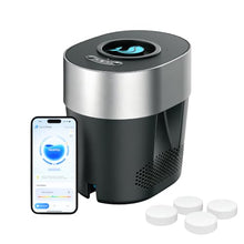 FinWhale Smart Chlorine Dispenser & Pool Monitor, Auto Dosing with Calculated Free Chlorine (FC), pH, ORP & Temp, Up to 25,000 Gal, 1" & 3" Tablets, Solar & Battery Powered, 2.4 GHz Wi-Fi, Free App