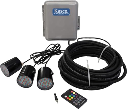 Kasco RGB LED Fountain Lighting - 3 Fixtures for 1/2-1 HP Units, 24V DC, Black