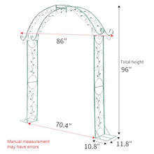 Sungmor Metal Garden Arbor, 92.5in High x 11.8in Wide,Elegant Green Archway