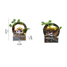 Indoor Small RockeryCreative Waterwheel Landscape Bonsai Chinese Style Living Room Desktop Office Decoration Gift and Decoration (Color : A)