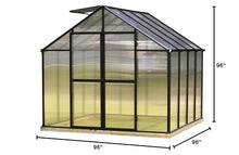 Monticello 8' x 8' Greenhouse Black