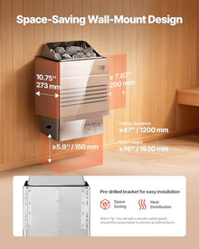 VEVOR Sauna Heater, 9KW 240V Electric Sauna Stove, Dry Steam Bath Saunas Stove with Pre-Drilled Bracket, Fit 317.8 to 459 CU.FT Saunas Rooms, Steam Bath Stoves for Home, Commercial, Leisure Venues