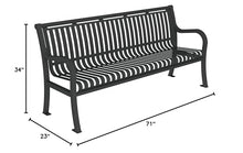 Norwood Open Air Series Premium Ribbed Bench with Back