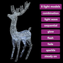 vidaXL XXL Acrylic Christmas Reindeers 250 LED 3 pcs 70.9" Cold White