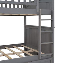 Harper & Bright Designs Full Over Full Bunk Bed with Trundle Grey