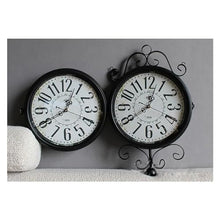 SLGGPJBU Double Sided Clock Vintage Double Sided Wall Clock Black Mute Wall Mounted Clock for Outdoor Garden Wall Clock Interior Decoration Pendant Clock