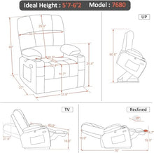 UOPYNE Power Lift Recliner Chair with USB Charge Port, Comfortable Lounge Electric Recliner Sofa for Living Room, Heavy Duty Leather Reclining Chair with Cup Holders, Side Pockets