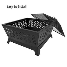 KOMFGT Outdoor Fire Pits,with Fireplace Poker 26 Inch Fire Bowl,Portable Wood Burning Fire Pit
