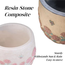 Resin-Stone Composite Pots for Plants, Vintage Plant Pot with Drainage Hole, Classic Flower Pot, Outdoor Large Planter for Gardening, Hotel Decoration(Clay,Medium)