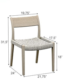 WholesaleTeakFurniture Qty 6 - Grade-A Teak Wood Luxurious Solo/Single Amilo Weathered Teak Stacking Armless Chairs #26AMAL