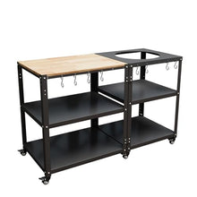 Grill Table for Big Green Egg Accessories,Compatible with L to MINI Models Big Green Egg,Kamado Joe,Heavy Duty Metal Outdoor Grill Station Prep Table with Storage