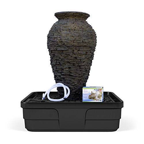 Aquascape Medium Stacked Slate Urn Water Fountain Kit for Landscape and Garden | 58090