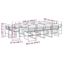 Keeushr 11 Piece Modern Patio Dining Set with Cushions, Weather Resistant Outdoor Dining Set and Garden Furniture with Table, Foldable Chair for Garden