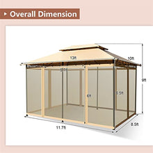 Patiojoy 2-Tier 10'x13' Steel Gazebo Canopy Tent Shelter Patio Garden Outdoor Netting(E)