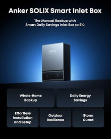 Anker SOLIX Smart Inlet Box, Manual Whole-Home Backup with Smart Daily Savings for E10, Reduce Up to 80% Bills, NEMA 3R Weatherproof, Plug & Play, Storm Guard Mode