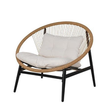 Apk i bc Patio Lounge Chair, Single Recliner Chair, Woven with PE Rattan, Ideal for Reading in Study, Equip 1 Back Cushion & 1 Seat Cushion.(Brown,91 * 76 * 79)