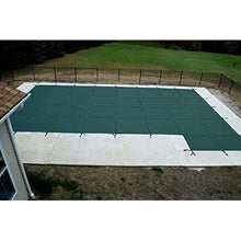 WaterWarden Inground Pool Safety Cover 16’ x 32’ with Right End Step, 15-Year Warranty, UL Classified to ASTM F1346, Triple Stitched for MAX Strength, Abrasion Resistant, Hardware Included, Green Mesh
