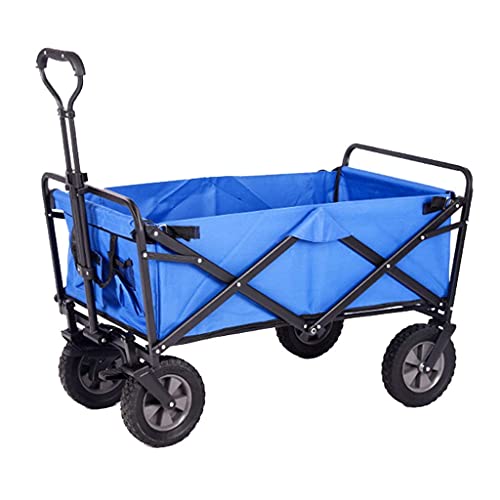 Outdoor Folding Utility Wagon 4 Wheeled Folding Camping Cart, Utility Garden Trolley, Portable Outdoor Handcart with Brake, for Beach Picnic, Load-Bearing 100KG / 220lbs (Style 3)