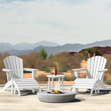 WestinTrends Dylan Outdoor Adirondack Chair with Ottoman and Side Table 5-Piece Set White