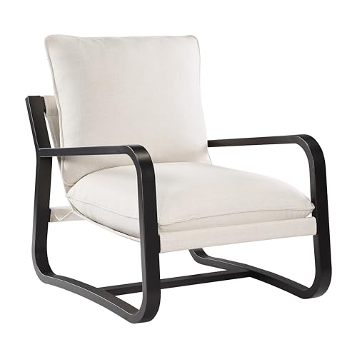 Blaire Modern Oatmeal Sling Chair with Bronze Metal Frame for Patio, Living Room, Bedroom - Stylish & Comfortable