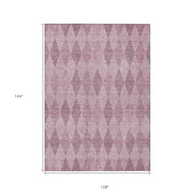 HomeRoots 9' x 12' Blush Geometric Washable Non-Skid Indoor Outdoor Area Rug Blush
